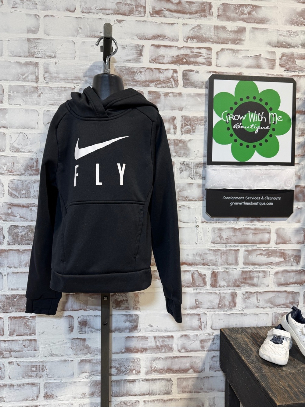 Nike Kids' Nike FLY Pullover Hoodie - Black 5/6
